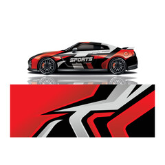 Obraz premium Car decal wrap design vector