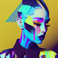 Glitch mannequin generated with Artificial Intelligence