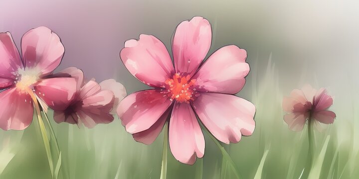 Flores en acuarela