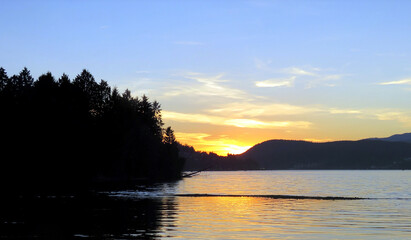 Almost tropical golden sunset in Canada