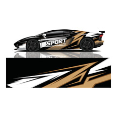 Fototapeta premium Car decal wrap design vector