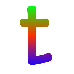 Gradient neon color lower case example characters