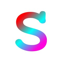 Gradient neon color lower case example characters