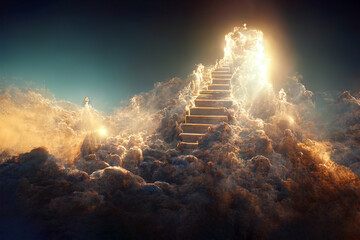 illustration of stairs on the way to heaven	

