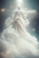 illustration of celestian angel in heaven	
