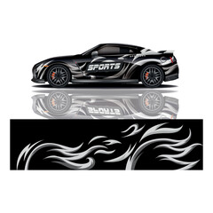 Car decal wrap design vector