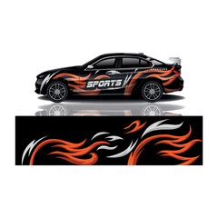 Fototapeta premium Car decal wrap design vector
