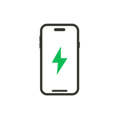 Mobile phone icon with fully charged battery.