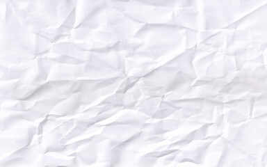 Abstract white crumpled paper texture and background.