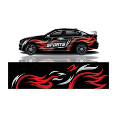 Obraz premium Car decal wrap design vector