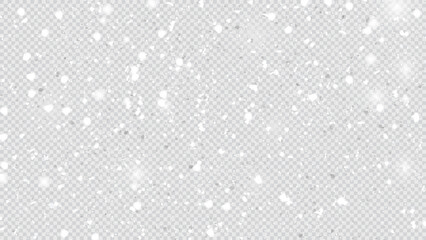Vector transparent realistic snow background.