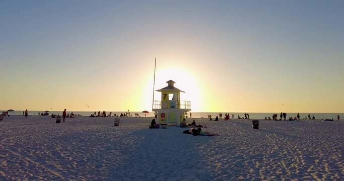 Back of a Lifeguard Stand in Clearwater Florida EEUU The best beach in United States of America beautyfull Sunset of the ocean 