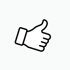 Thumb Icon. Like, Up Gesture.  Symbol : Agree or Like - Vector.     