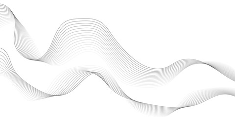 Abstract wavy gray blend liens design on white background. Digital frequency track equalizer. Vector illustration, Wavy stylized it make using blend tool.