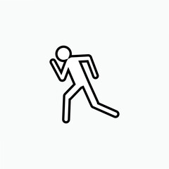 Man Running Icon. Athletic or Escape Illustration As A Simple Sign, Trendy Symbol for Design and Sport Websites, Presentation or Mobile Application  - Vector.   