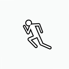 Man Running Icon. Athletic or Escape Illustration As A Simple Sign, Trendy Symbol for Design and Sport Websites, Presentation or Mobile Application  - Vector.   