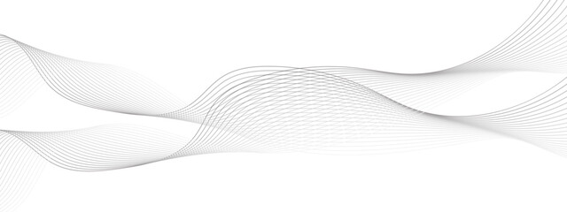 Abstract wavy gray blend liens design on white background. Digital frequency track equalizer. Vector illustration, Wavy stylized it make using blend tool.