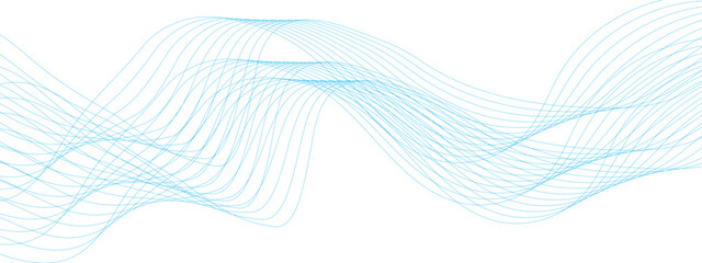 Abstract modern colorful wavy stylized blend liens on white background. Blending gradient colors. Digital frequency track equalizer. Vector illustration, it make using blend tool.