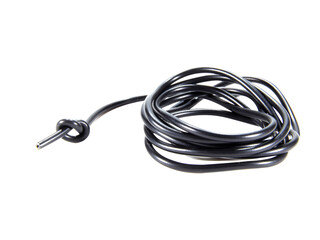 Black wire cable of usb and adapter isolated on white background.Electronic Connector.Selection...