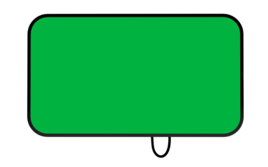 sci-fi screen monitor  in green chroma on white background