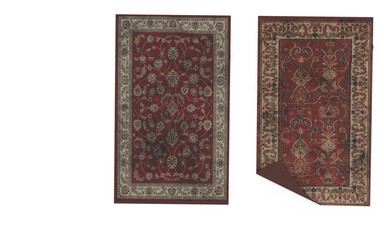 Classic red carpet on white floor