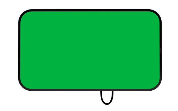 sci-fi screen monitor  in green chroma on white background