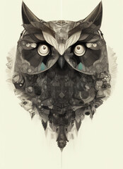 portrait of a geometric owl