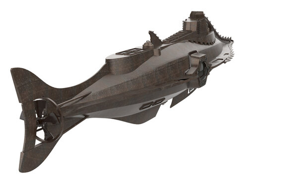 Ship nautilus jules verne white background