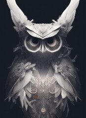 portrait of a geometric owl