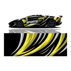 Fototapeta premium Car decal wrap design vector