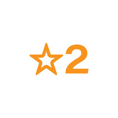 2 stars icon design template vector isolated illustration