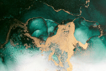 Marble ink abstract art from exquisite original painting for abstract background . Painting was...