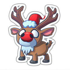 rudolph the red nosed reindeer sticker on transparent background