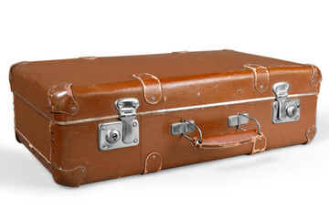 Brown Suitcase Isolated