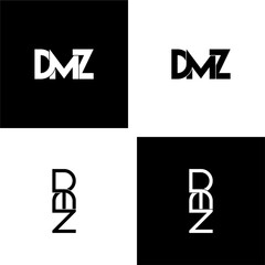 dmz letter initial monogram logo design set