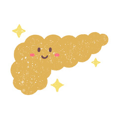 手描きの元気なかわいい膵臓