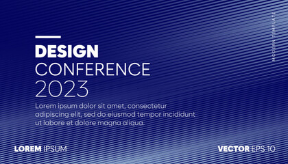 Abstract modern business conference design template with gradient color lines. Minimal flyer layout. Vector, 2022-2023