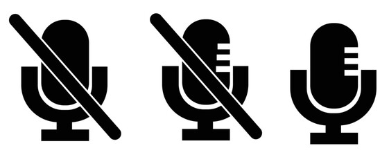 Microphone vector icon set isolated on white background. podcast icon vector. Voice vector icon, Record. Microphone - recording Studio Symbol. Retro microphone icon