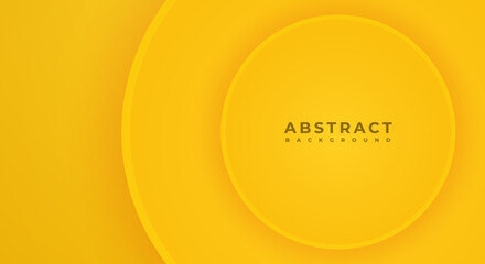 Abstract 3D Background Circle Yellow Papercut Layer with Copy Space for Text or Message