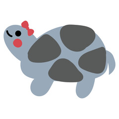 Cute Turtle hand drawn childish illustration