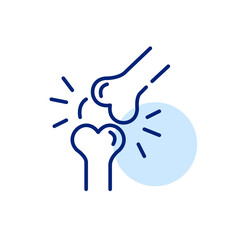 Arthritis knee joint pain. Pixel perfect, editable stroke line icon