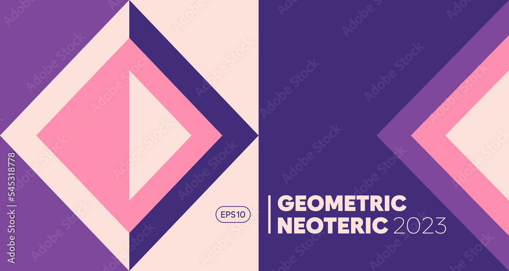 Wall mural minimal geometric shape pattern background. creative page layout template. vector, 2023