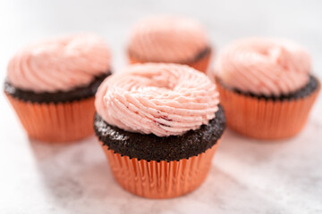 Chocolate strawberry cupcakes