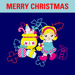 graphic artwork christmas element design for banner decorate,card and etc.