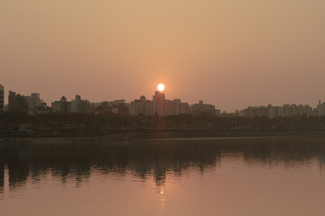 the sunset of the Han River