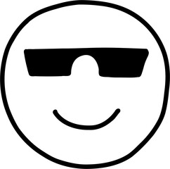 doodle freehand drawing of face expression.