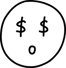 doodle freehand drawing of face expression.