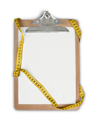 Blank Clipboard with Measuring Tape
