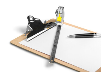 Blank Clipboard with Measuring Tape