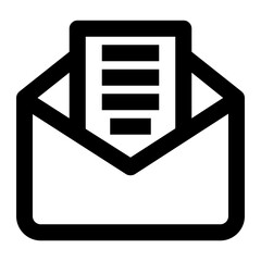 Icon Opened Mail With Style Outline